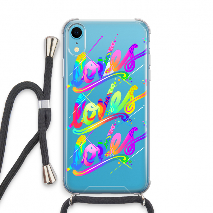 Loves: iPhone XR Transparant Hoesje met koord
