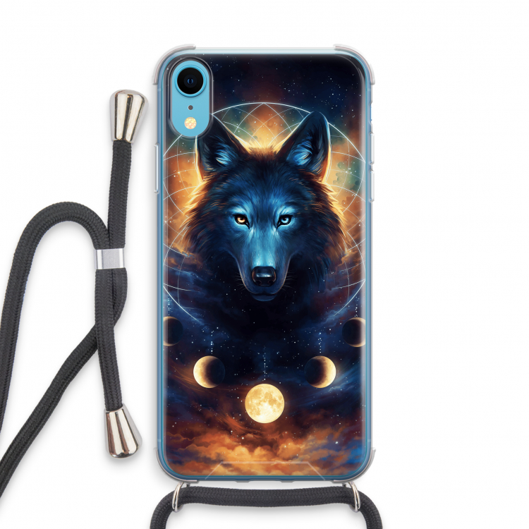 Wolf Dreamcatcher: iPhone XR Transparant Hoesje met koord