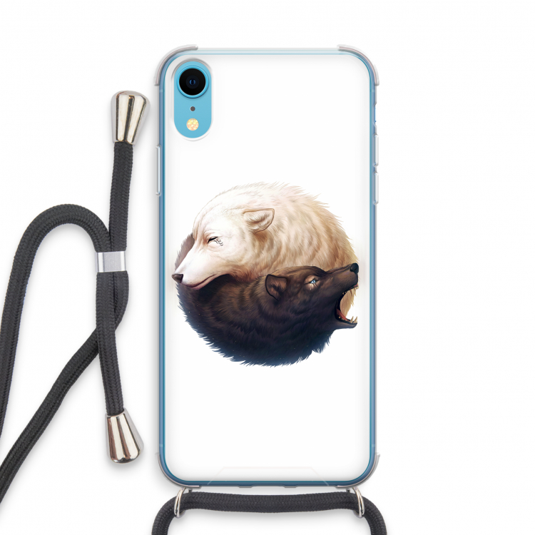 Yin Yang Wolves: iPhone XR Transparant Hoesje met koord