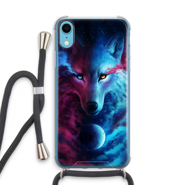 Where Light And Dark Meet: iPhone XR Transparant Hoesje met koord