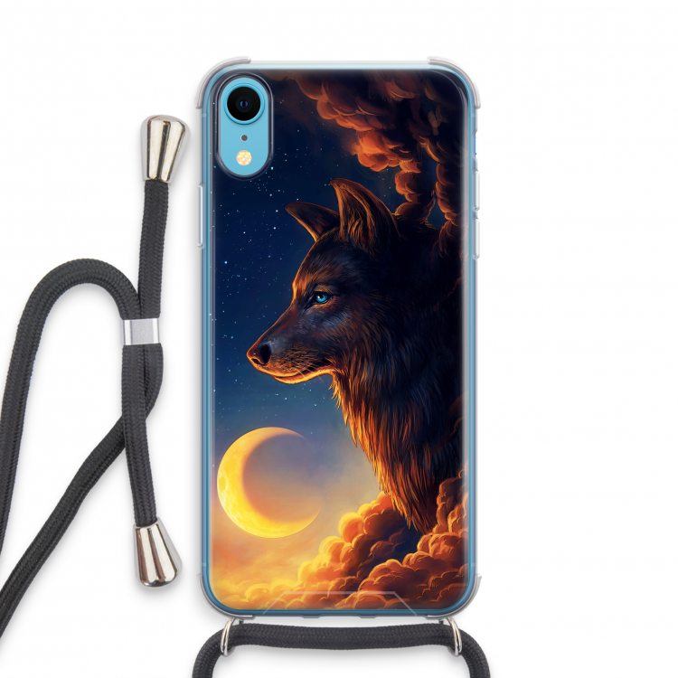 Night Guardian: iPhone XR Transparant Hoesje met koord