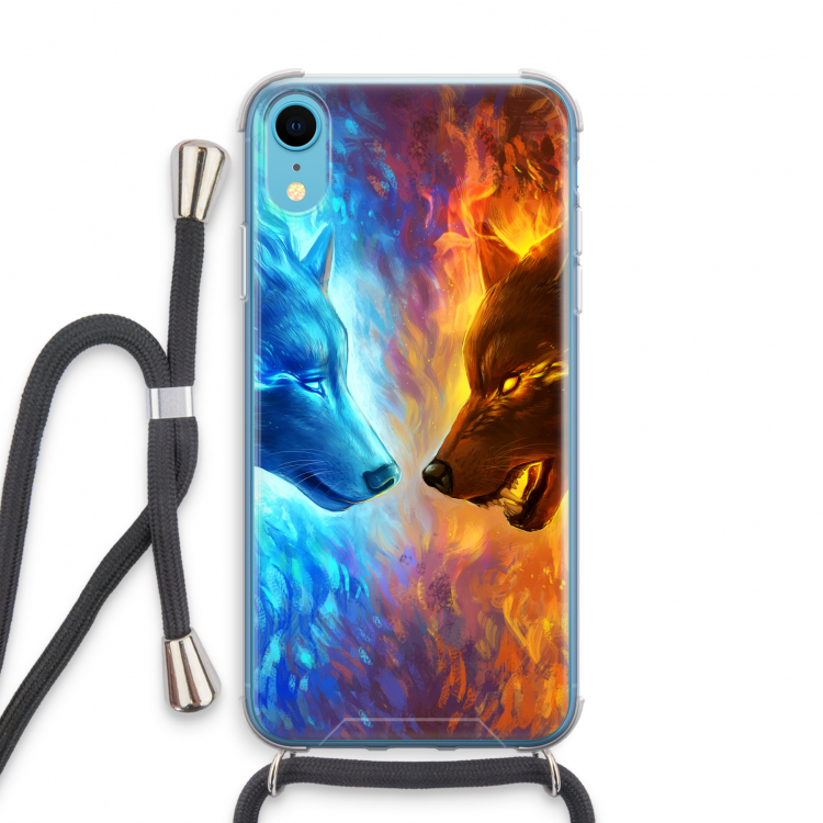 Fire & Ice: iPhone XR Transparant Hoesje met koord