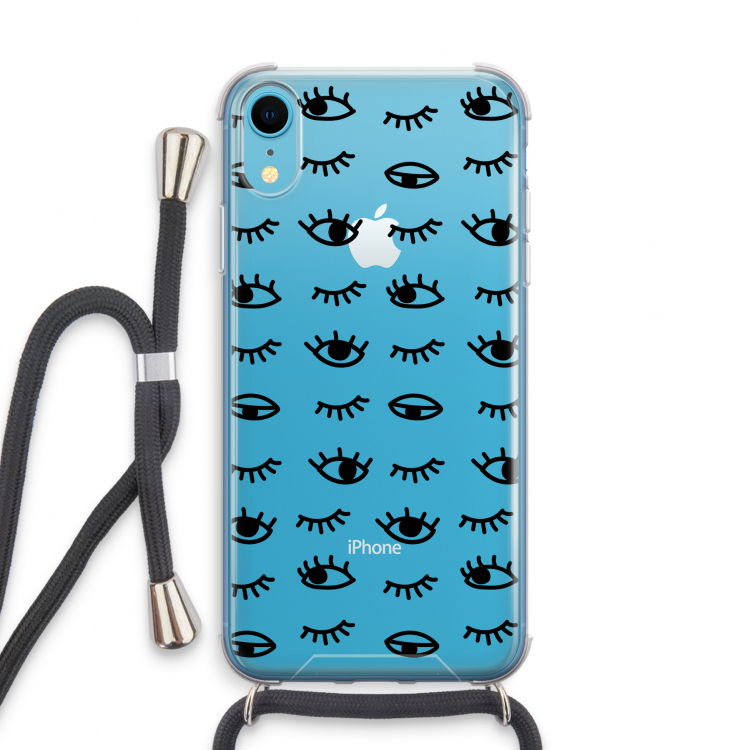 Eye pattern #2: iPhone XR Transparant Hoesje met koord