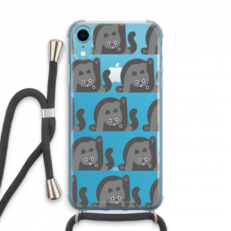 Cats: iPhone XR Transparant Hoesje met koord