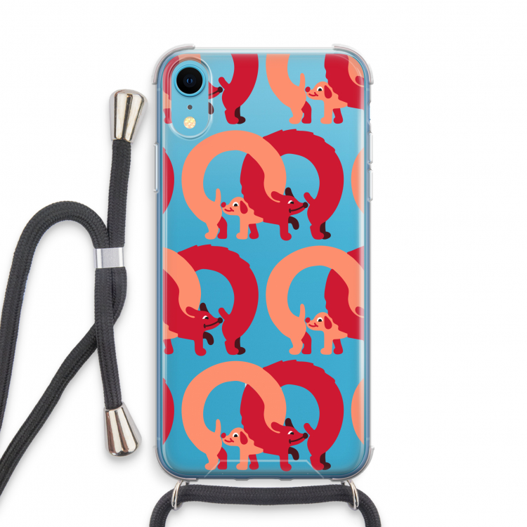 Dogs: iPhone XR Transparant Hoesje met koord