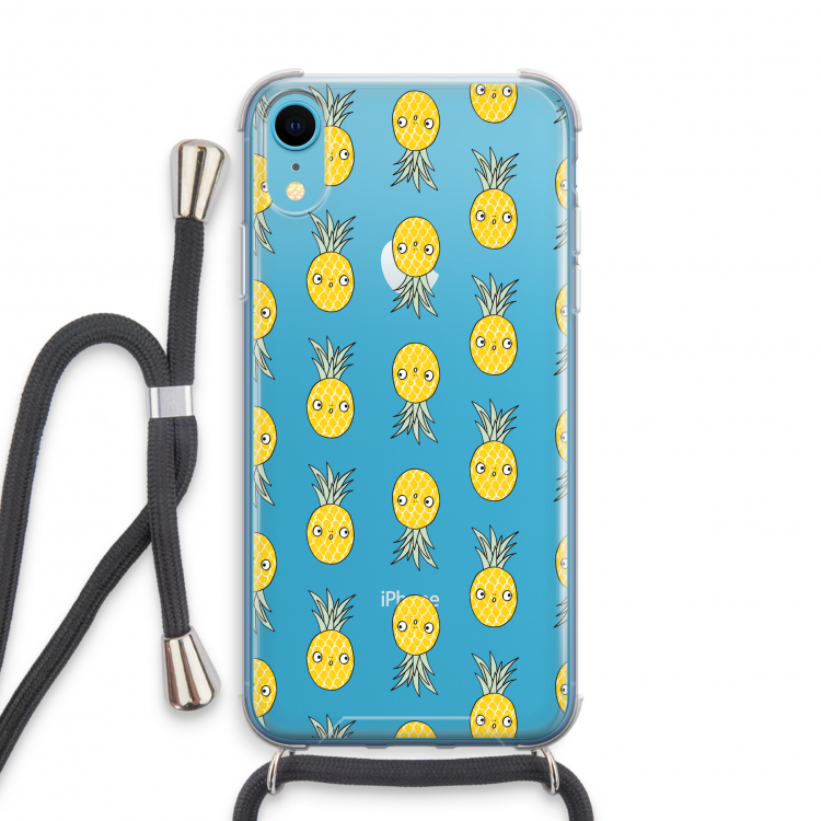 Ananas: iPhone XR Transparant Hoesje met koord