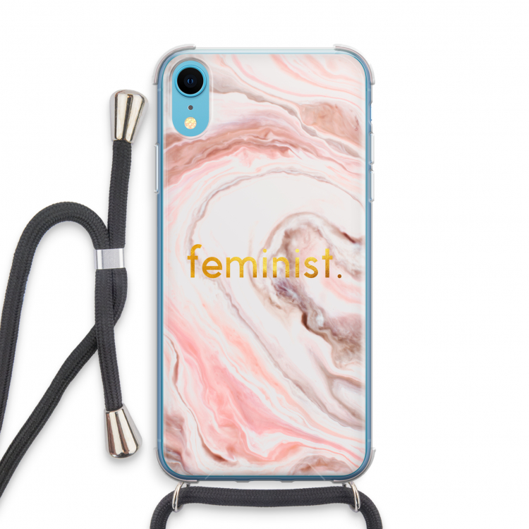Feminist: iPhone XR Transparant Hoesje met koord