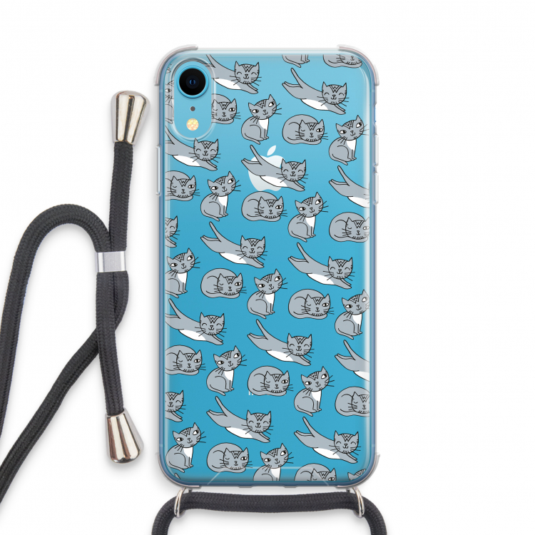 Poezen: iPhone XR Transparant Hoesje met koord