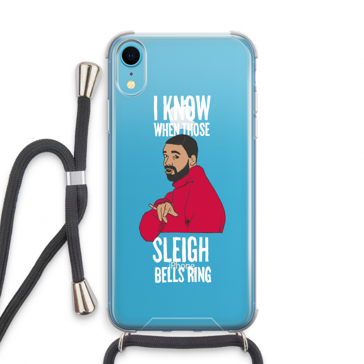 Sleigh Bells Ring: iPhone XR Transparant Hoesje met koord