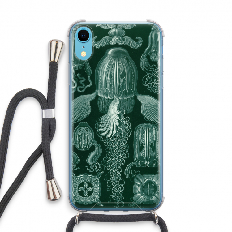 Haeckel Cubomedusae: iPhone XR Transparant Hoesje met koord