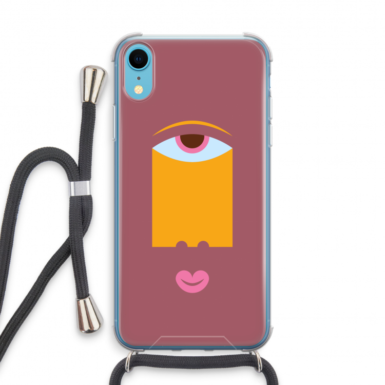 Mono V: iPhone XR Transparant Hoesje met koord
