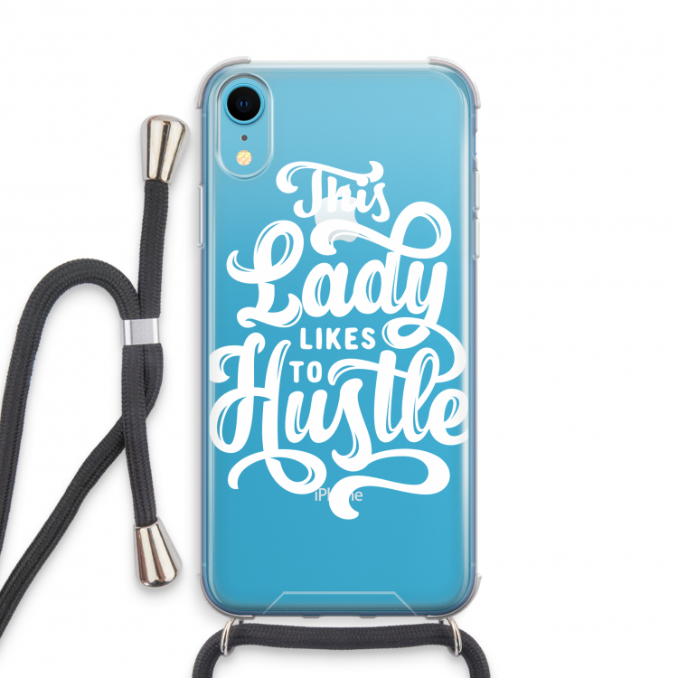 Hustle Lady: iPhone XR Transparant Hoesje met koord