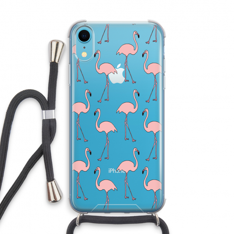 Anything Flamingoes: iPhone XR Transparant Hoesje met koord