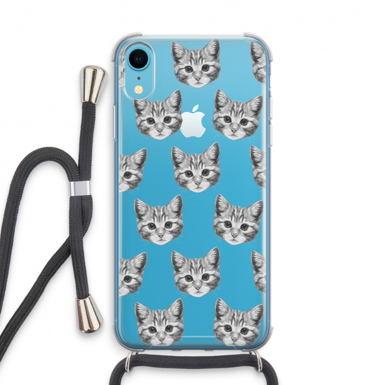 Kitten: iPhone XR Transparant Hoesje met koord
