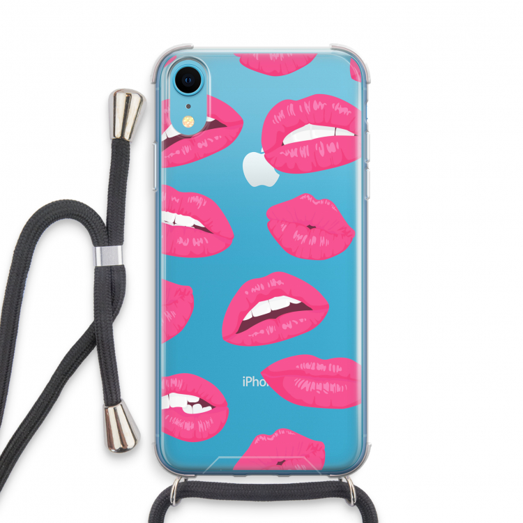 Bite my lip: iPhone XR Transparant Hoesje met koord