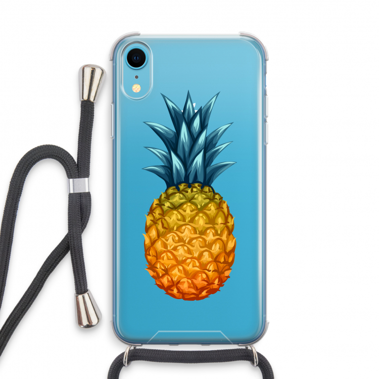 Grote ananas: iPhone XR Transparant Hoesje met koord