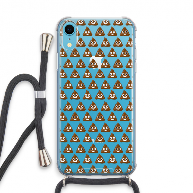 Poop emoji: iPhone XR Transparant Hoesje met koord