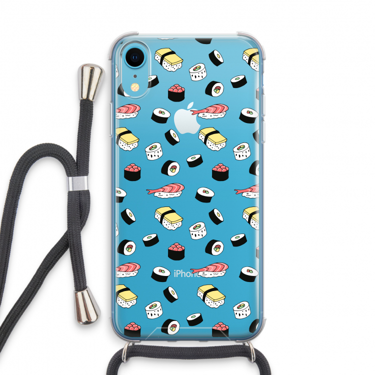 Sushi time: iPhone XR Transparant Hoesje met koord