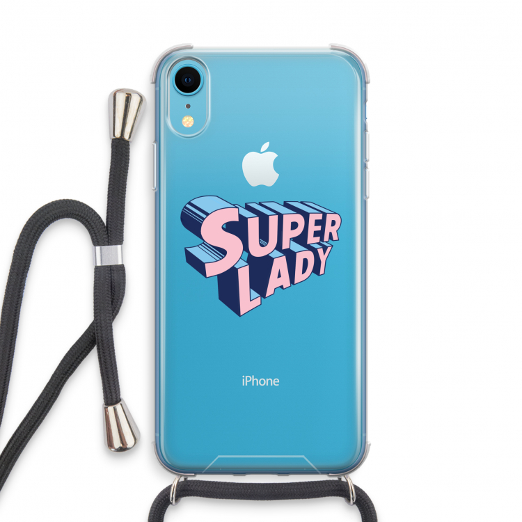 Superlady: iPhone XR Transparant Hoesje met koord