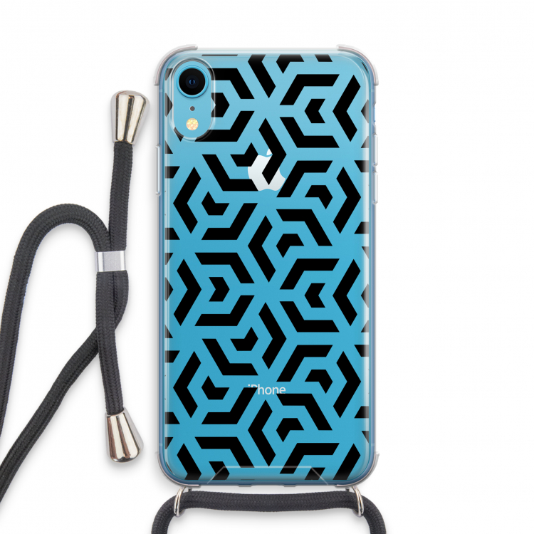 Crazy pattern: iPhone XR Transparant Hoesje met koord