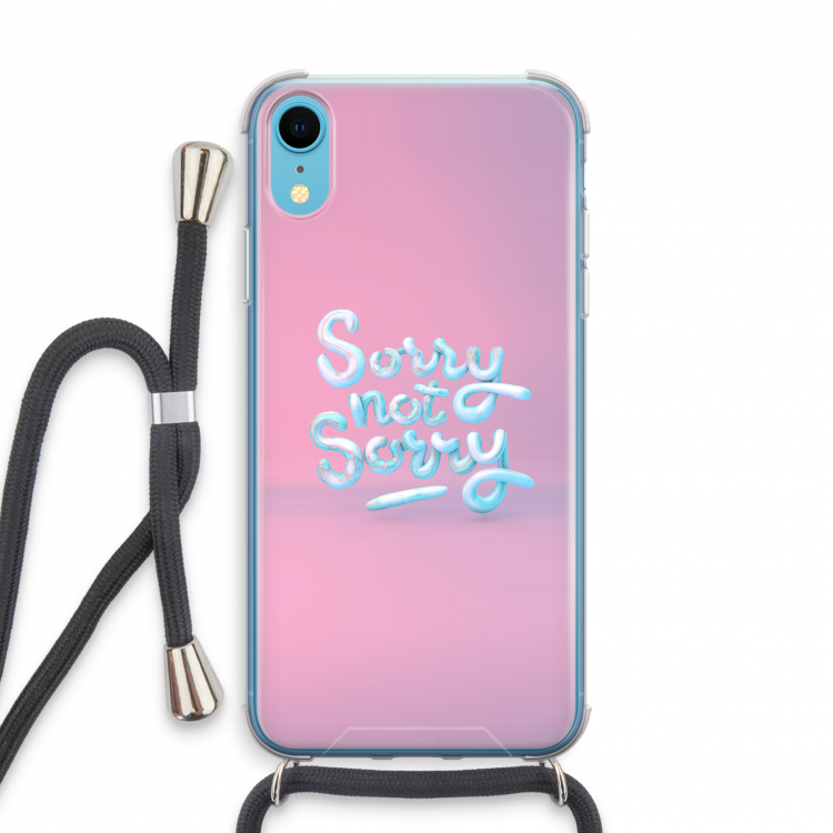 Sorry not sorry: iPhone XR Transparant Hoesje met koord