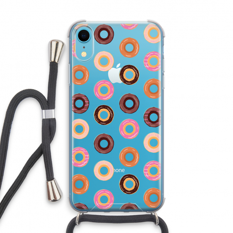 Donuts: iPhone XR Transparant Hoesje met koord