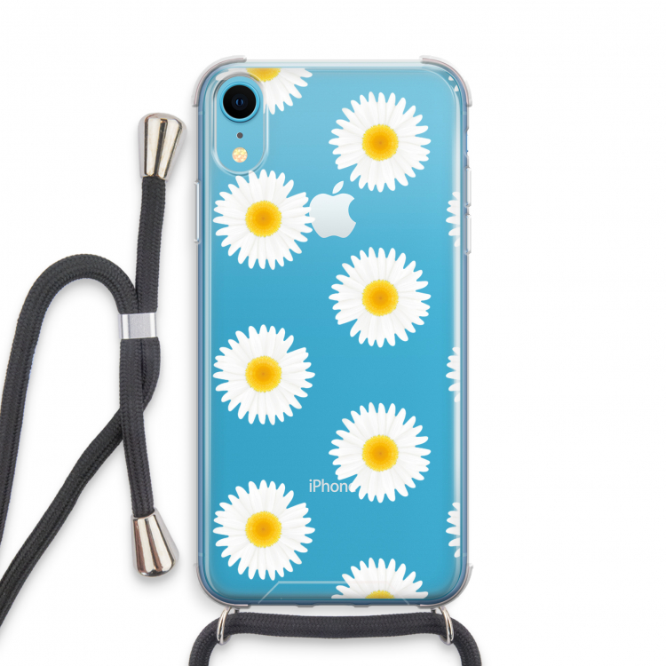 Margrietjes: iPhone XR Transparant Hoesje met koord