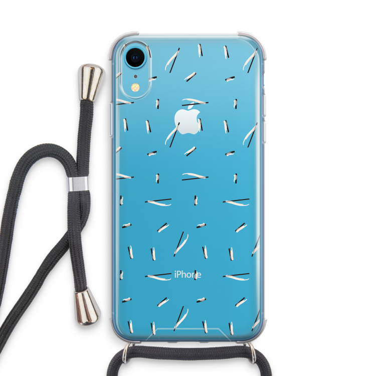 Hipster stripes: iPhone XR Transparant Hoesje met koord