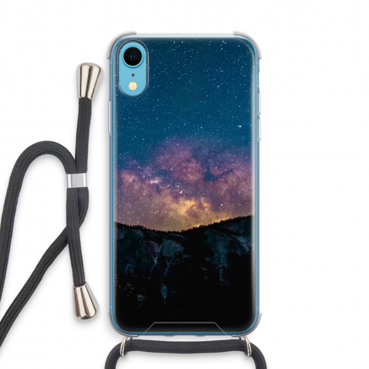 Travel to space: iPhone XR Transparant Hoesje met koord