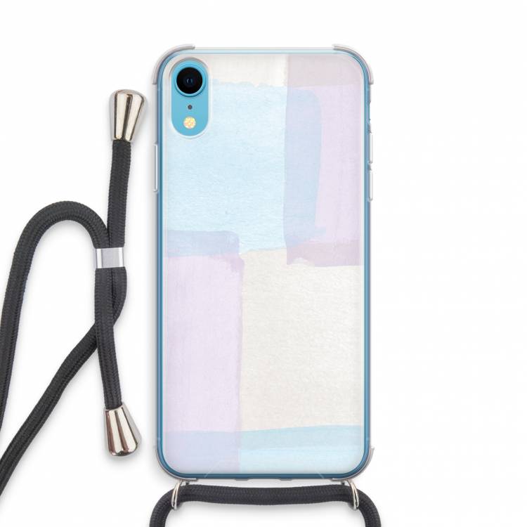 Square pastel: iPhone XR Transparant Hoesje met koord