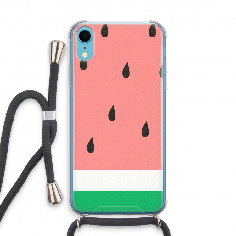 Watermeloen: iPhone XR Transparant Hoesje met koord