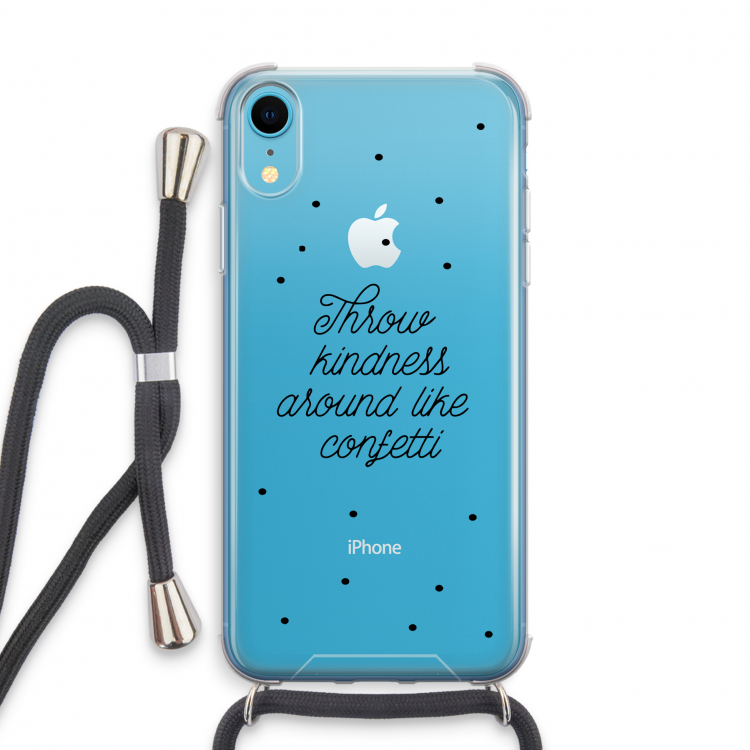 Confetti: iPhone XR Transparant Hoesje met koord