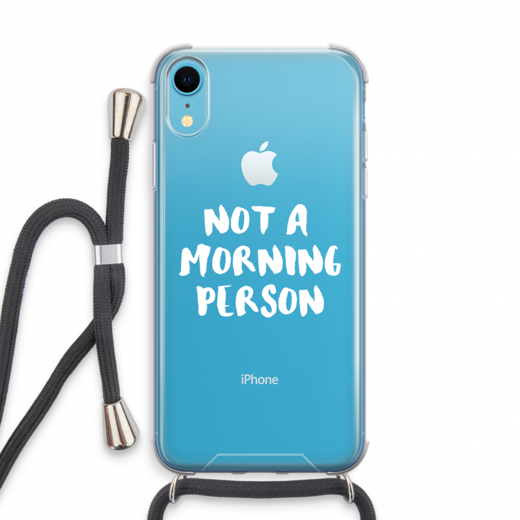 Morning person: iPhone XR Transparant Hoesje met koord