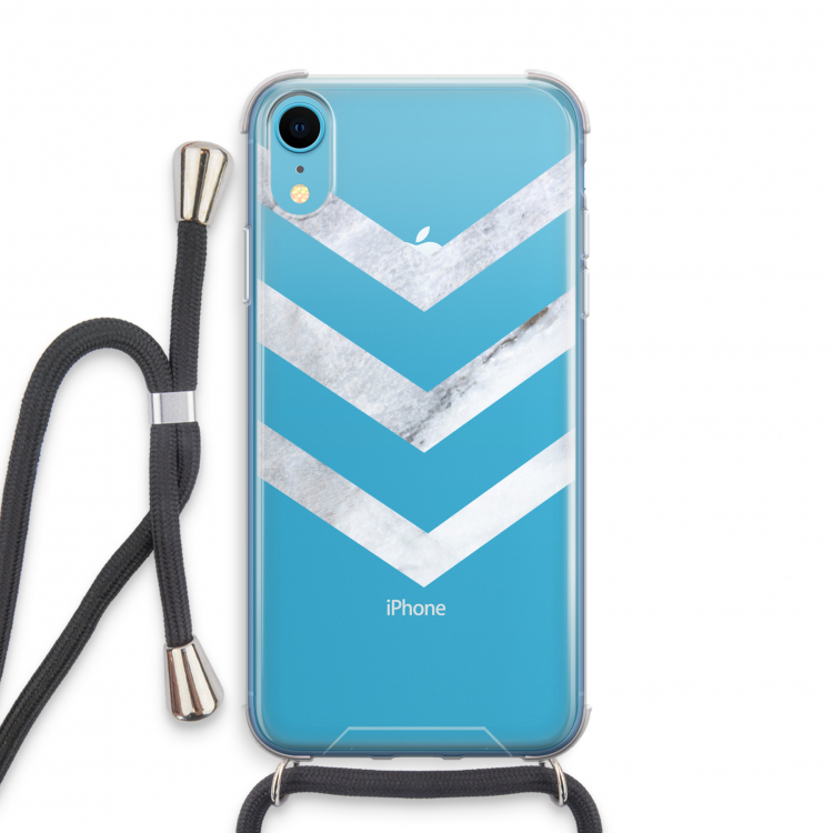 Marmeren pijlen: iPhone XR Transparant Hoesje met koord
