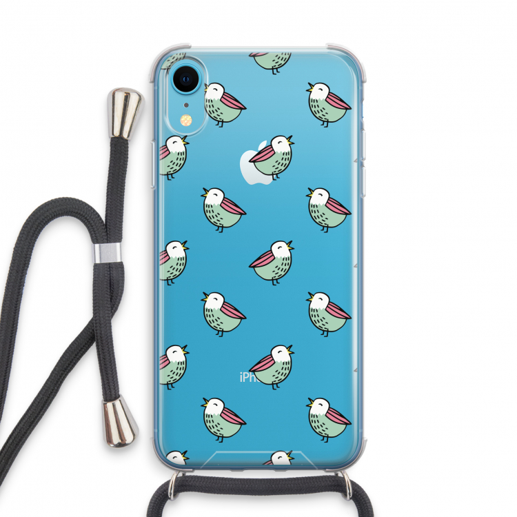 Vogeltjes: iPhone XR Transparant Hoesje met koord