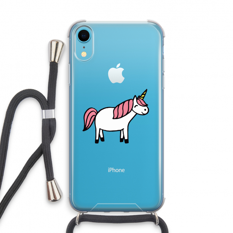 Eenhoorn: iPhone XR Transparant Hoesje met koord