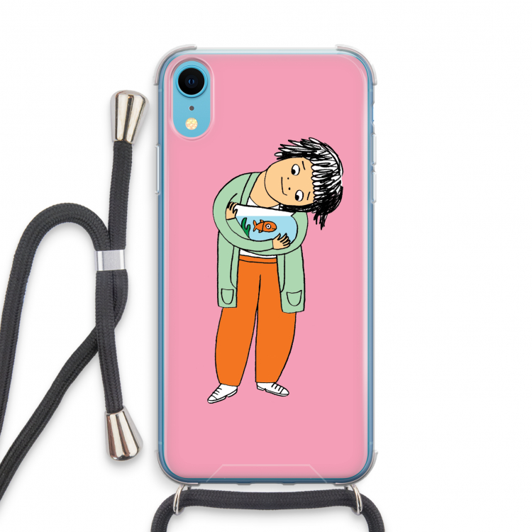 Visknuffel: iPhone XR Transparant Hoesje met koord