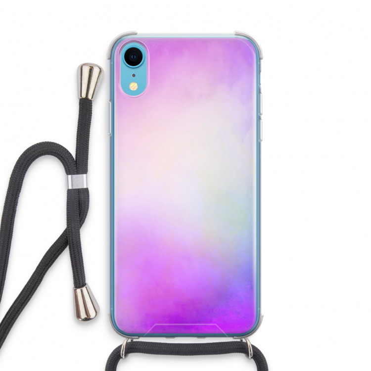 Clouds pastel: iPhone XR Transparant Hoesje met koord