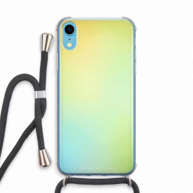 Minty mist pastel: iPhone XR Transparant Hoesje met koord