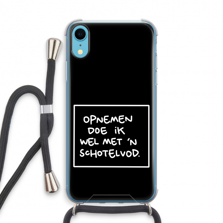 Schotelvod: iPhone XR Transparant Hoesje met koord