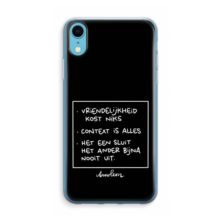 Mijn Motto's: iPhone XR Transparant Hoesje