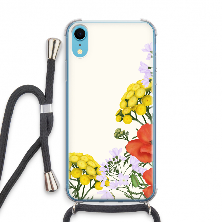 Wilde bloemen: iPhone XR Transparant Hoesje met koord