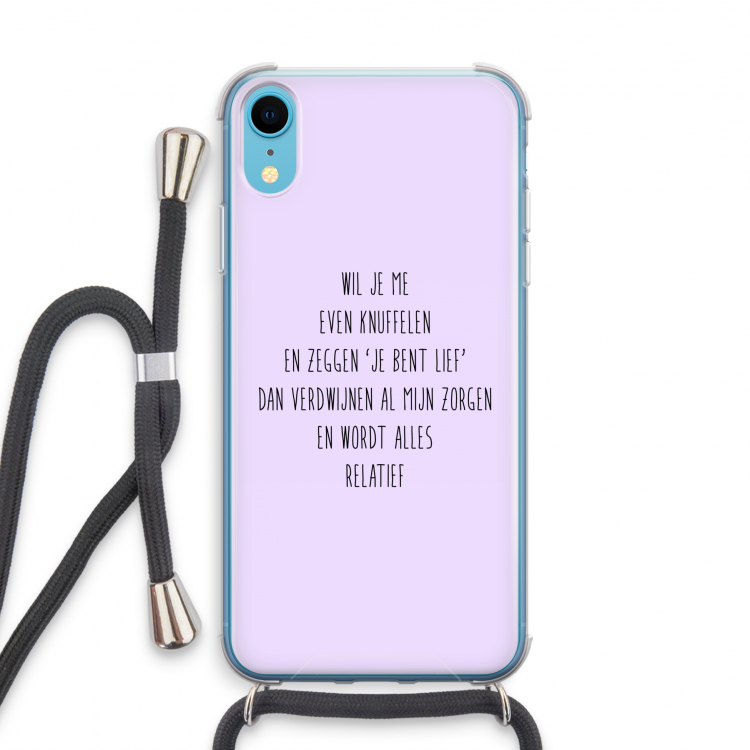 Relatief: iPhone XR Transparant Hoesje met koord