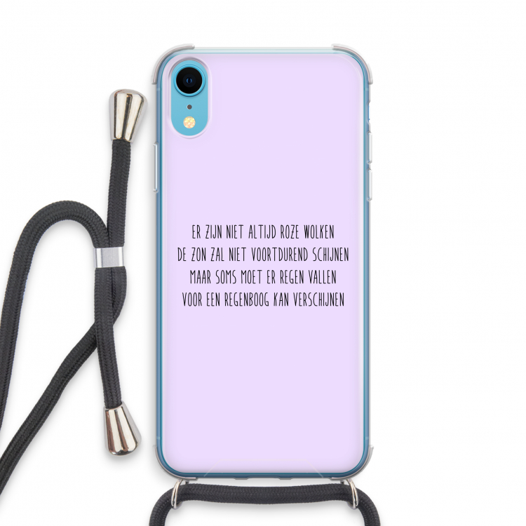 Regenboog: iPhone XR Transparant Hoesje met koord