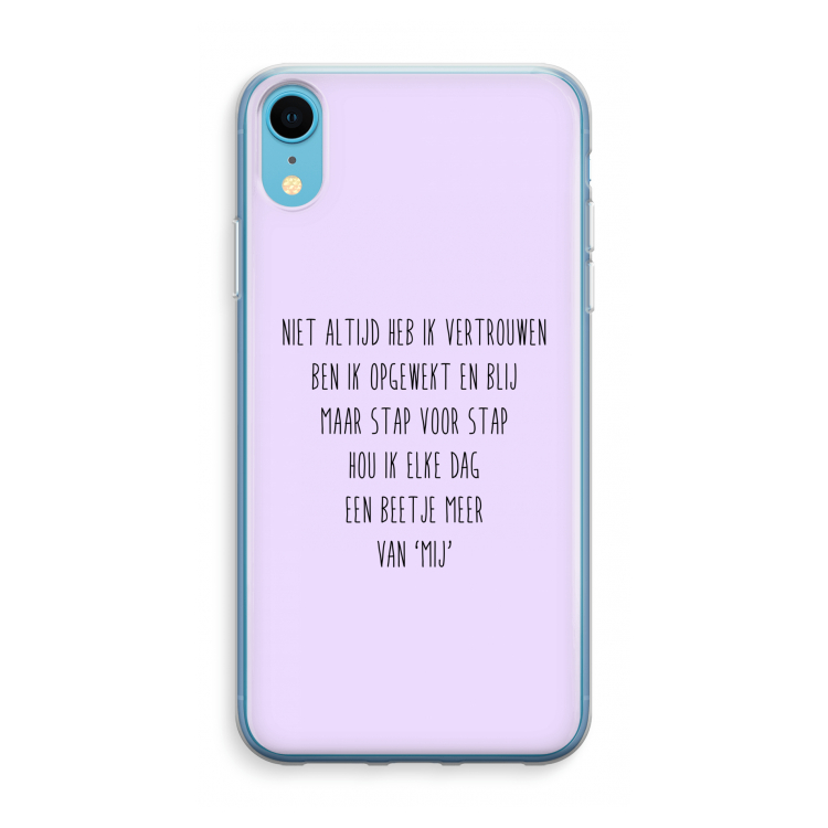 Zelfvertrouwen: iPhone XR Transparant Hoesje