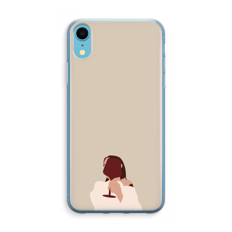 I drink wine: iPhone XR Transparant Hoesje