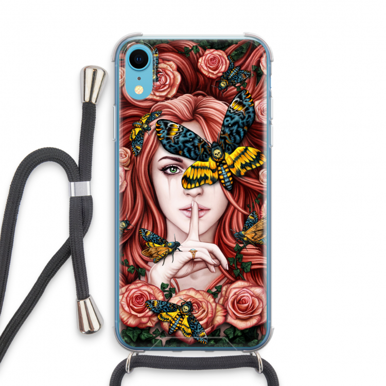 Lady Moth: iPhone XR Transparant Hoesje met koord