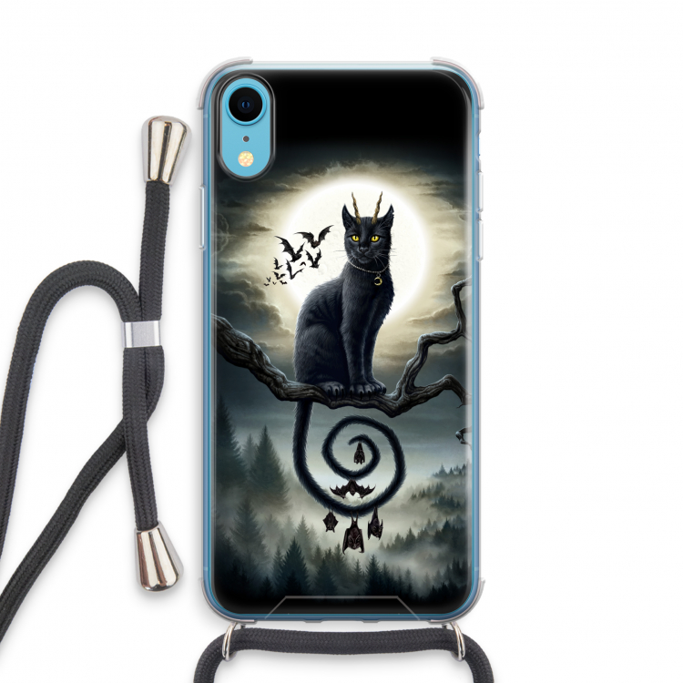 Moonlight Companions: iPhone XR Transparant Hoesje met koord
