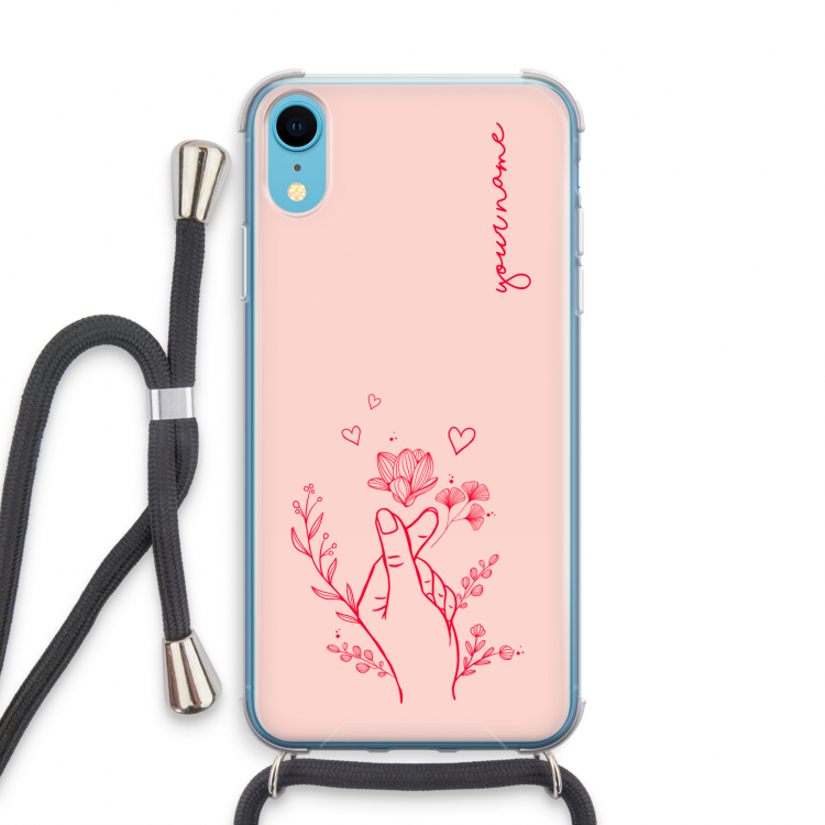Giving Flowers: iPhone XR Transparant Hoesje met koord
