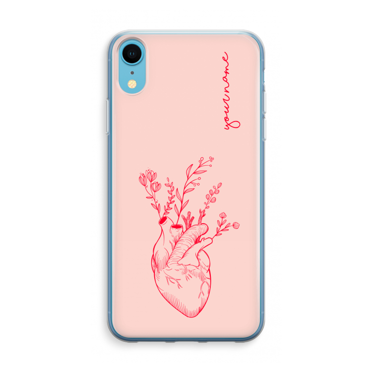 Blooming Heart: iPhone XR Transparant Hoesje